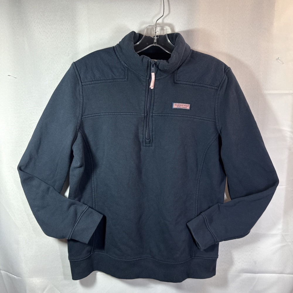 Vineyard Vines Womens Shep  Navy Blue 1/4 Zip Pullover Style 2K001317 VTG  Sz L - Picture 2 of 15